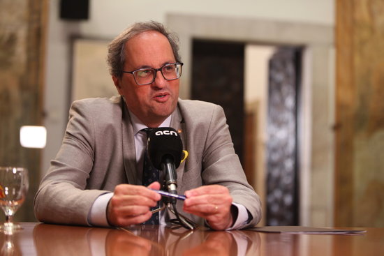 President Quim Torra in interview with Catalan News Agency (ACN)